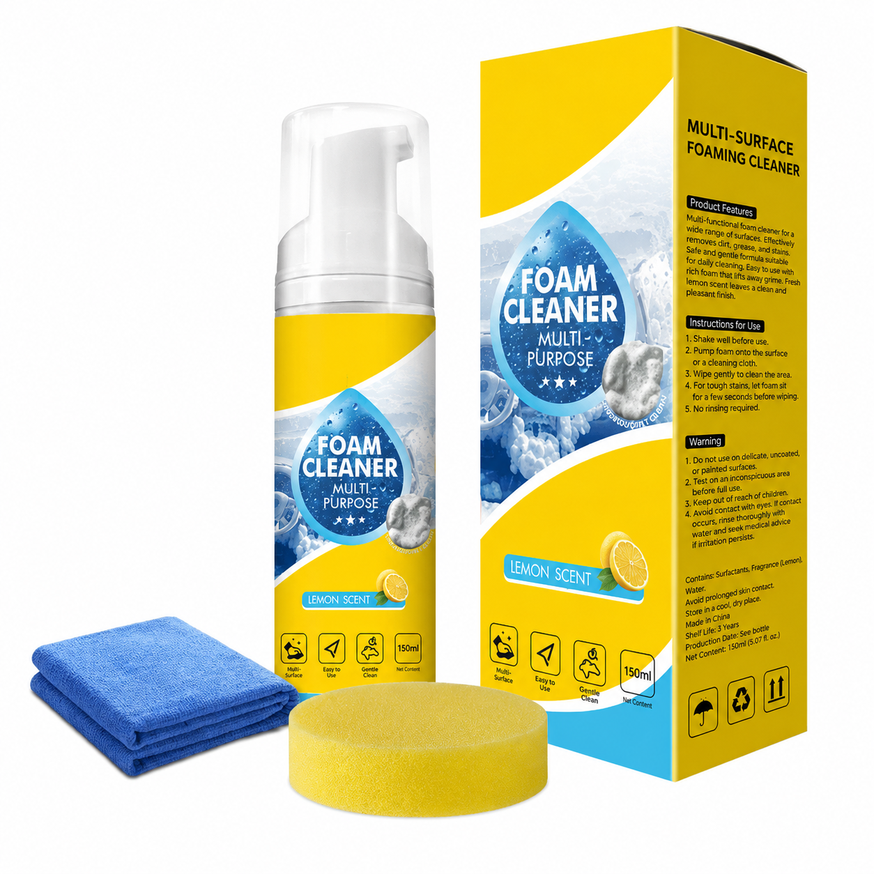 π₯ 4-in-1 Multi-Enzyme Foam Cleaner β Deep Clean Car, Kitchen, Bathroom & Sofa