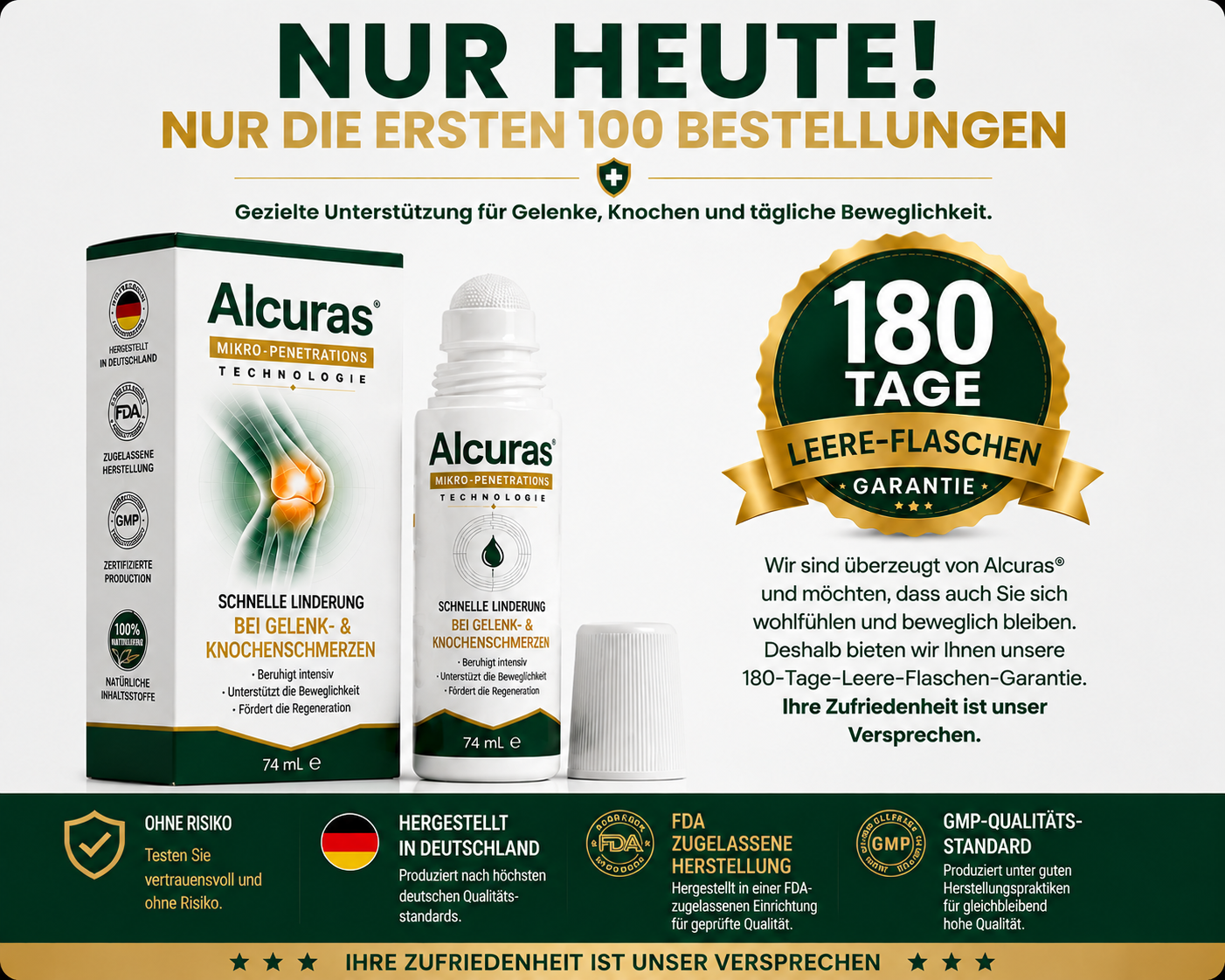 Alcuras® 0,05 mm Mikro-Nadel-Roller zur Unterstützung der Knochen- und Gelenkregeneration (0.05mm)