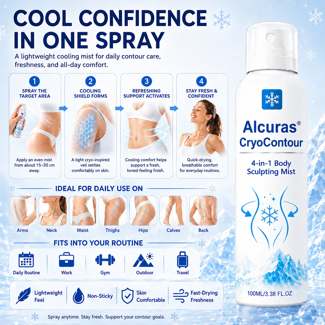 Alcuras® CryoContour 4-in-1 Body Sculpting Mist ( Imported )