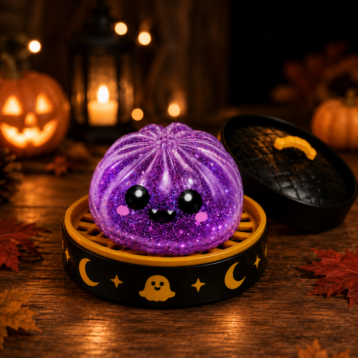 π Spooky Cute Light-Up Steamer Bun Squeeze Toy