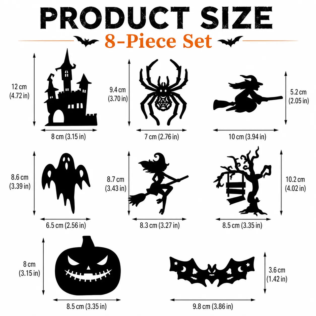 Halloween LED Silhouette Wall Light Stickers – Battery-Powered Waterproof Peel & Stick Window Decor