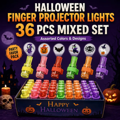 🎃 Spooky Pattern Finger Projector Lights (36 Pcs)
