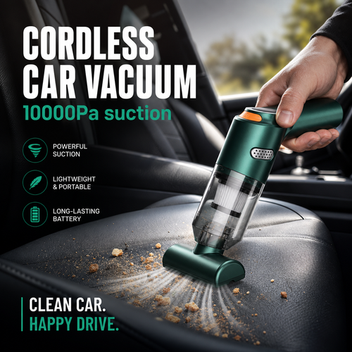 🚗🪶Cordless Car Vacuum with 10,000Pa Suction & Washable HEPA Filter🧰