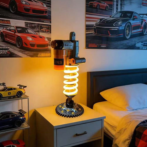 🎁Father's Day Limited Sale🔥Inspired Suspension Shock Absorber Lamp - Adjustable LED Light for Gamers & Car Enthusiasts