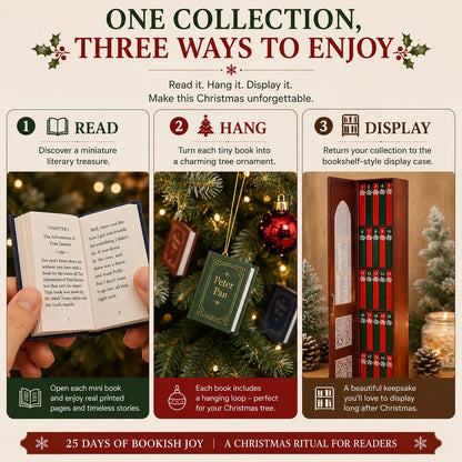 📚 25-Day Christmas Book Advent Calendar with Miniature Book Ornaments
