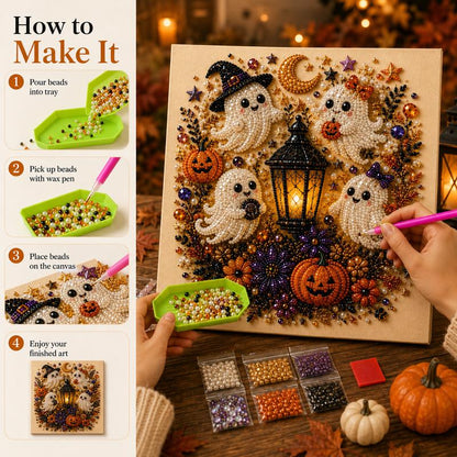 🔥HALLOWEEN SALE 👻✨ Halloween Pearl Art DIY Kit – Turn Tiny Pearls into Spooky-Cute Magic