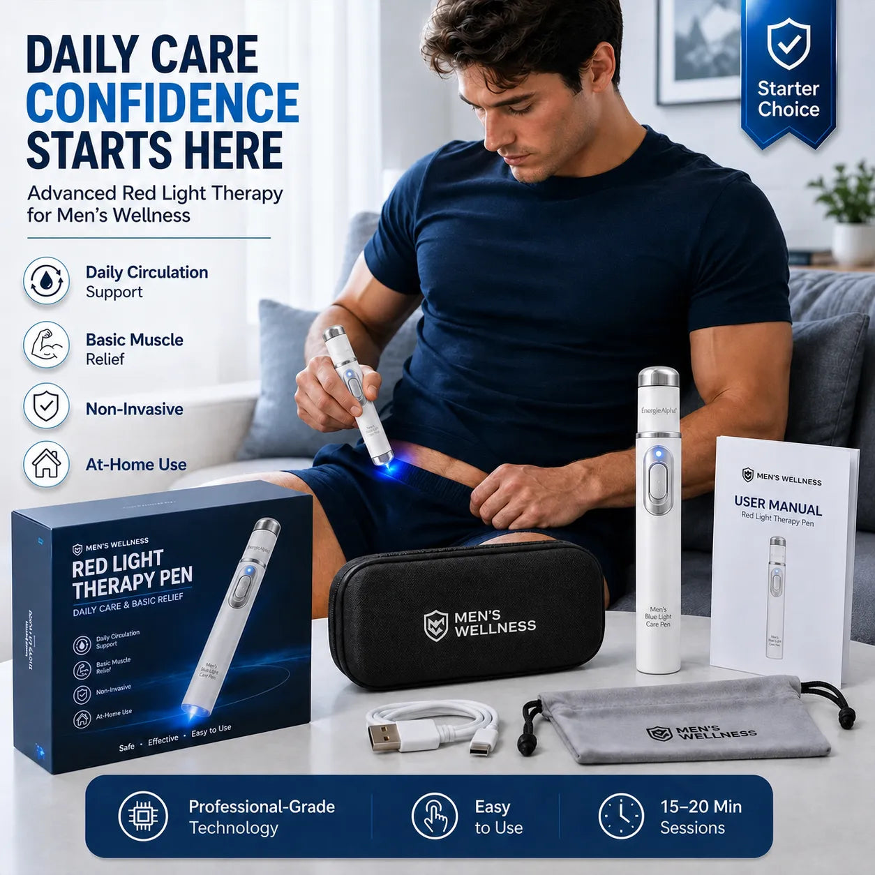 💪Advanced Acoustic Shockwave Therapy restores penile tissue health to enhance rise rigidity, stamina, and male performance confidence, relieving muscle pain, joint stiffness, tendon discomfort📈