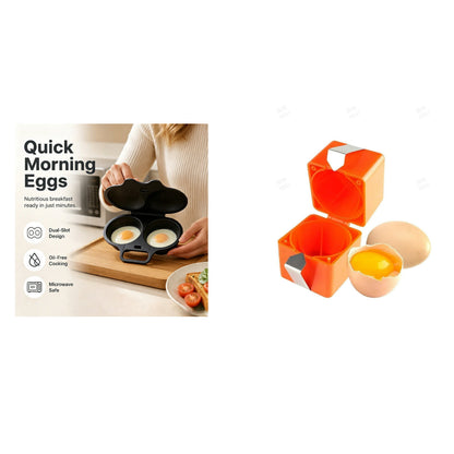🥳2026 HOT SALE🥳💞50K+ SOLD! 🥗🎁 50% OFF! Microwave Egg Poacher——Dual‑cavity, non‑stick & easy clean. Healthier than frying – stock up & save!