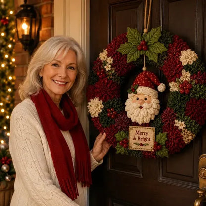 🎉Last Day 50% OFF🎄3D Fabric Poke Christmas Wreath DIY Kit