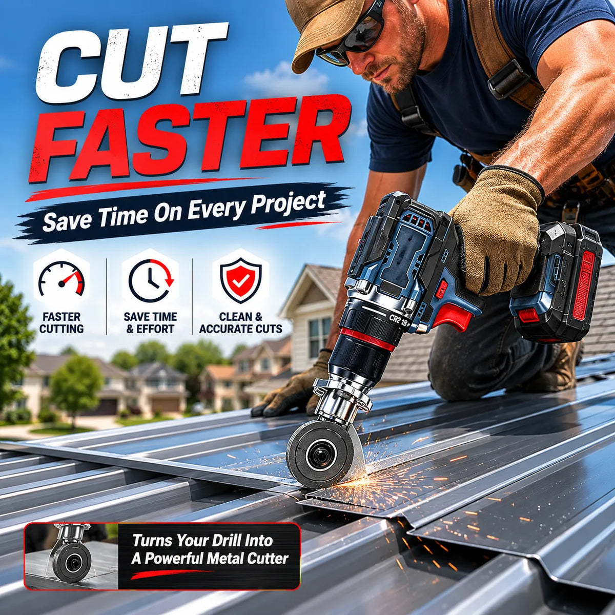 🔩 Metal Shear Drill Attachment