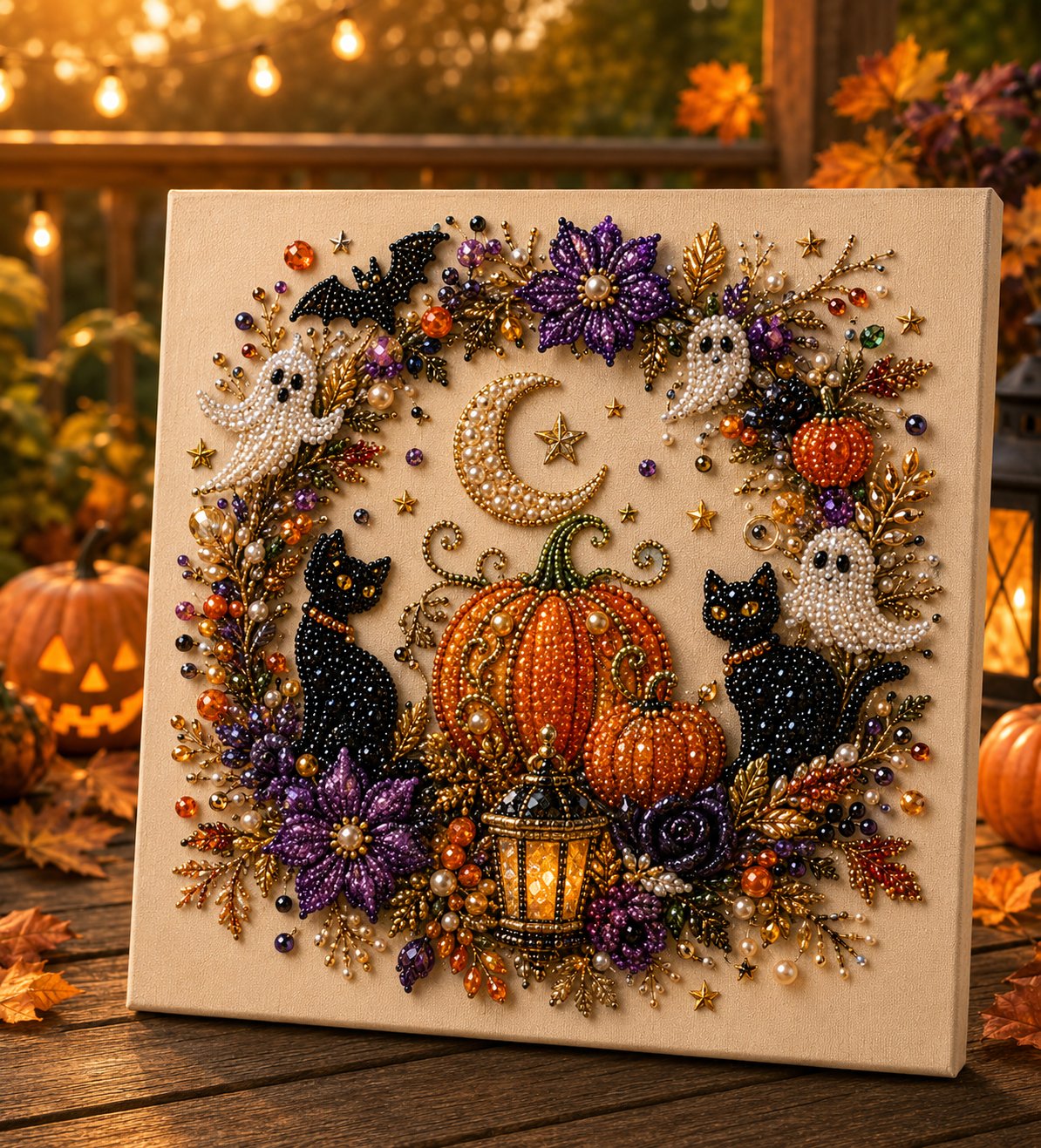 🔥HALLOWEEN SALE 👻✨ Halloween Pearl Art DIY Kit – Turn Tiny Pearls into Spooky-Cute Magic