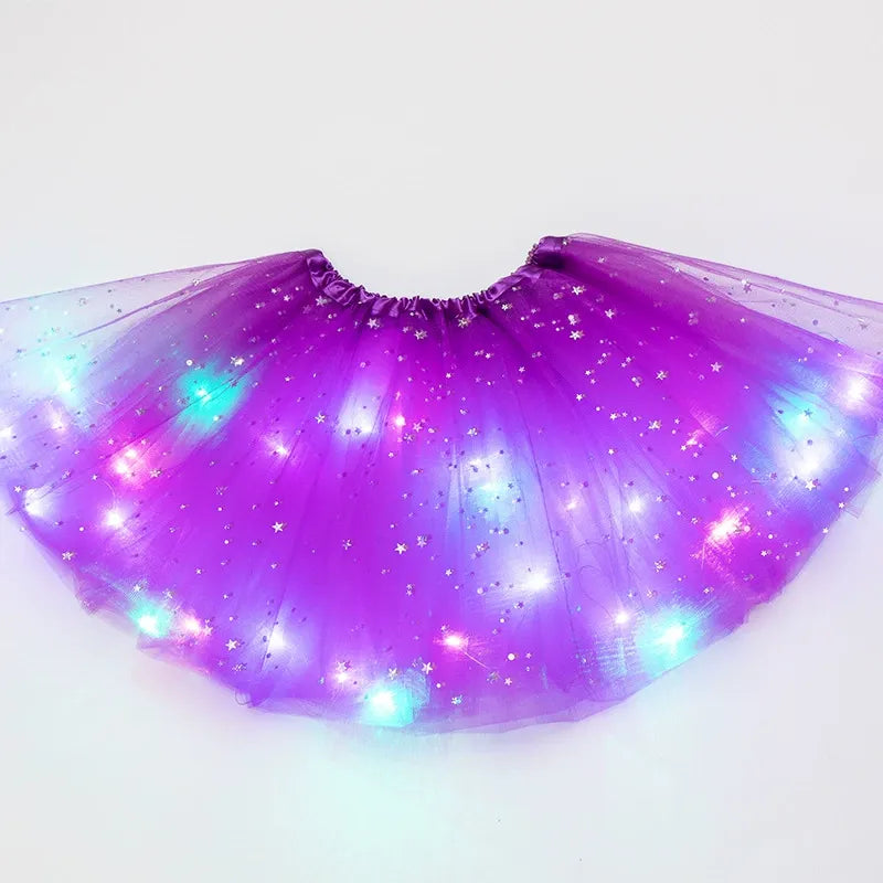 Final Clearance!🌟 Princess Glow LED Skirt | Soft, Safe & Stretchy for All-Day Play– Last Chance at This Price!