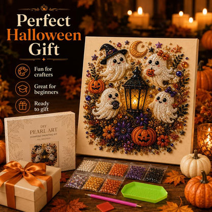 🔥HALLOWEEN SALE 👻✨ Halloween Pearl Art DIY Kit – Turn Tiny Pearls into Spooky-Cute Magic