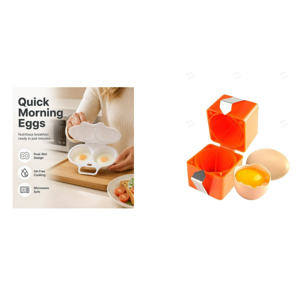 🥳2026 HOT SALE🥳💞50K+ SOLD! 🥗🎁 50% OFF! Microwave Egg Poacher——Dual‑cavity, non‑stick & easy clean. Healthier than frying – stock up & save!