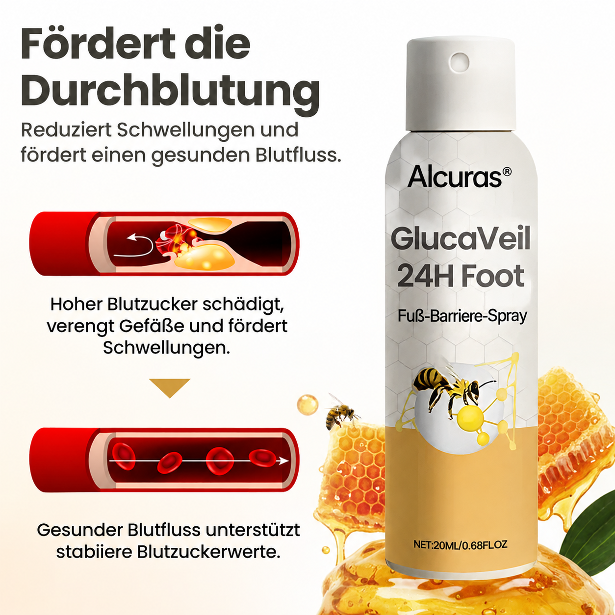 Alcuras® GlucaVeil 24H Fuß-Barriere-Spray