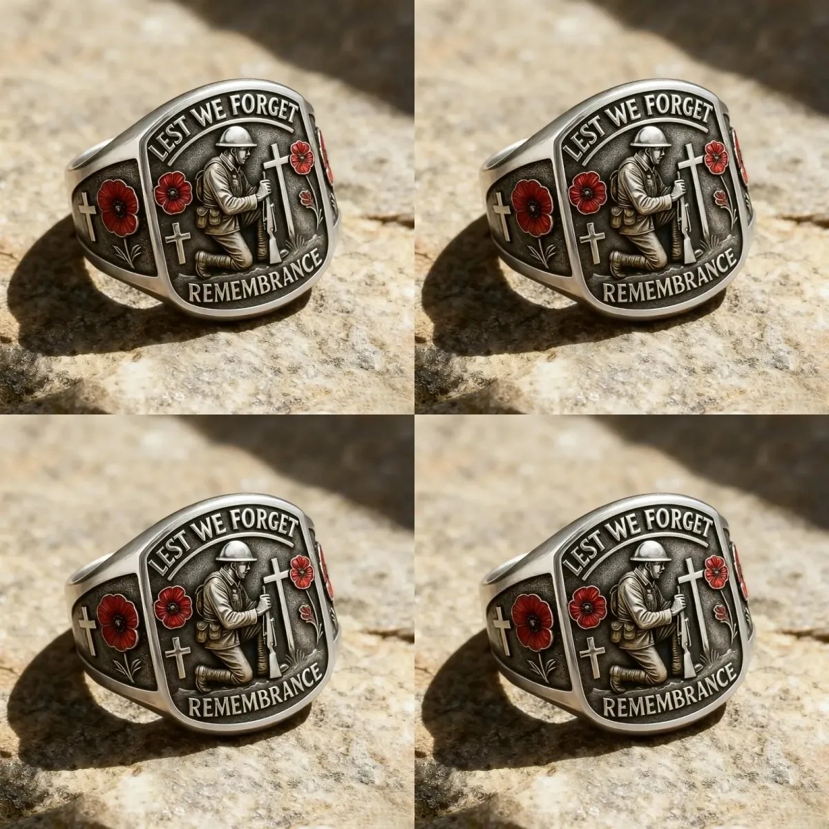 🔥Last Day 60% OFF🌹 2026 Remembrance Soldier Ring💍Lest We Forget — Honoring the Fallen