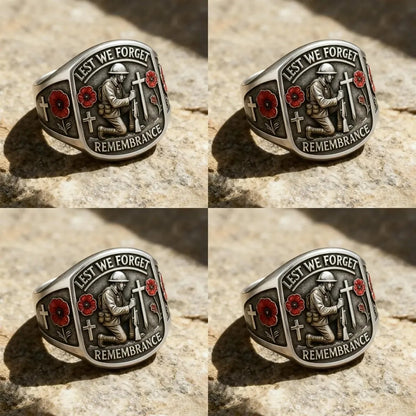 🔥Last Day 60% OFF🌹 2026 Remembrance Soldier Ring💍Lest We Forget — Honoring the Fallen