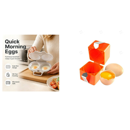 🥳2026 HOT SALE🥳💞50K+ SOLD! 🥗🎁 50% OFF! Microwave Egg Poacher——Dual‑cavity, non‑stick & easy clean. Healthier than frying – stock up & save!