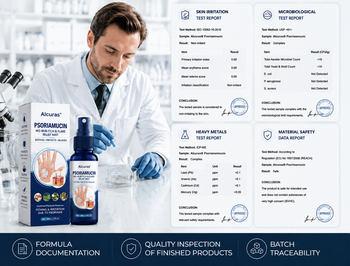 Alcuras®  PsoriaMucin No-Rub Itch & Flake Relief Mist