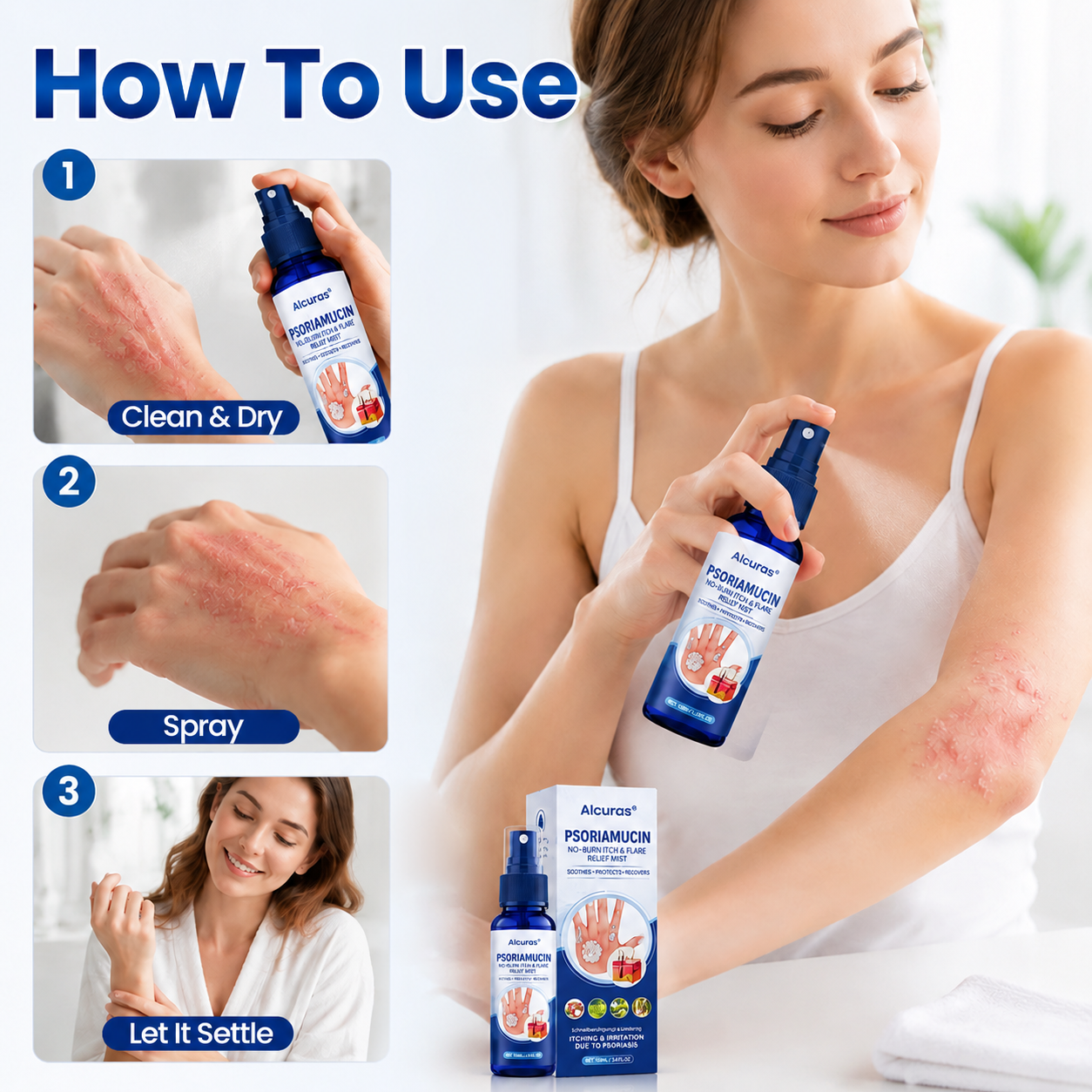 Alcuras®  PsoriaMucin No-Rub Itch & Flake Relief Mist