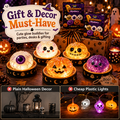 🎃 Spooky Cute Light-Up Steamer Bun Squeeze Toy