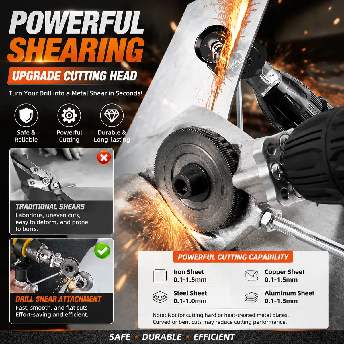 🔩 Metal Shear Drill Attachment