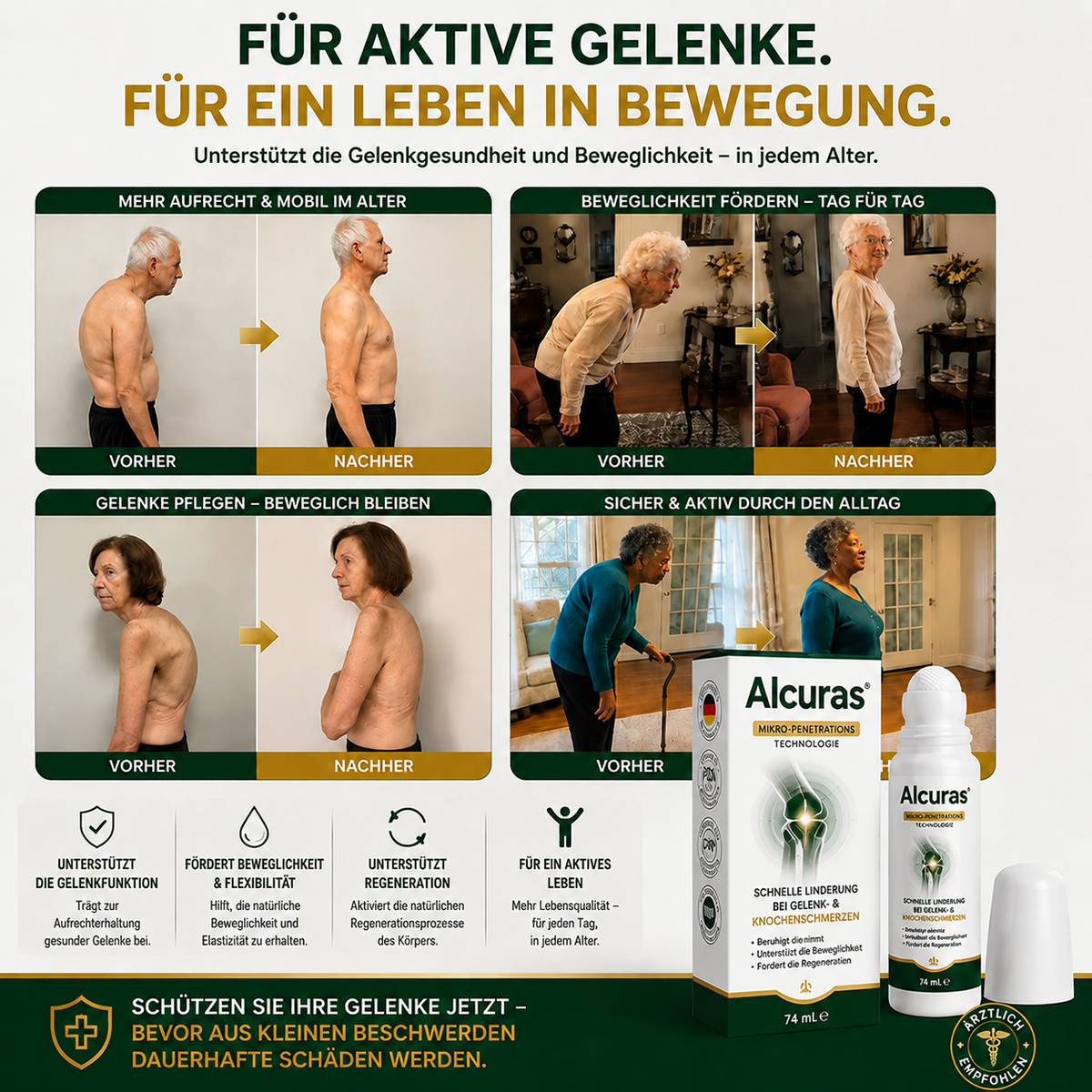 Alcuras® 0,05 mm Mikro-Nadel-Roller zur Unterstützung der Knochen- und Gelenkregeneration (0.05mm)