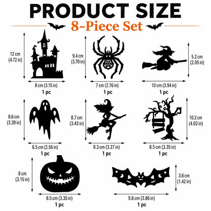 Halloween LED Silhouette Wall Light Stickers – Battery-Powered Waterproof Peel & Stick Window Decor