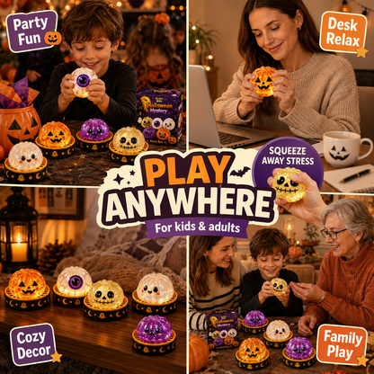 🎃 Spooky Cute Light-Up Steamer Bun Squeeze Toy