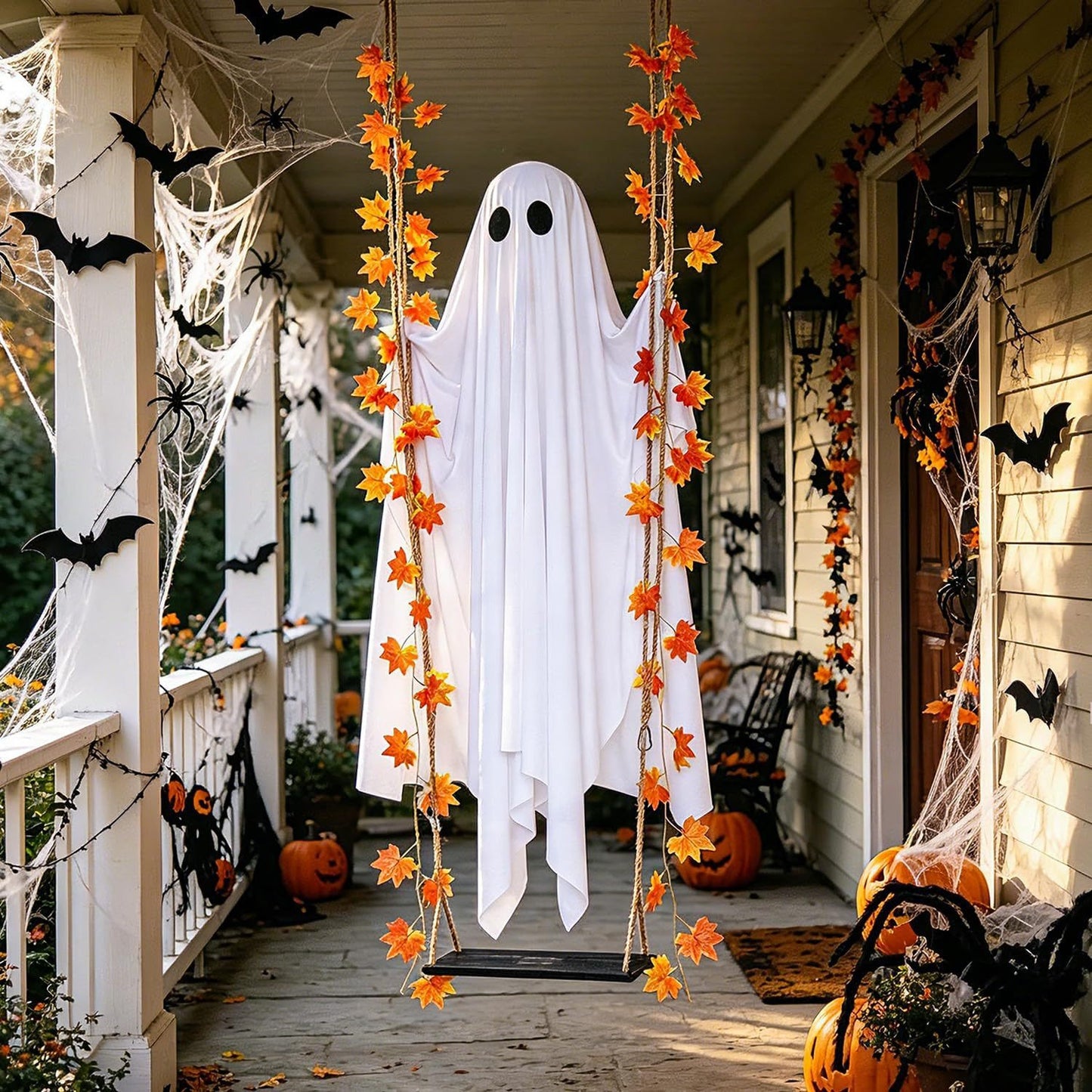 🎃Halloween Early Sale👻 LED Light-Up Swinging Ghost Halloween Decoration
