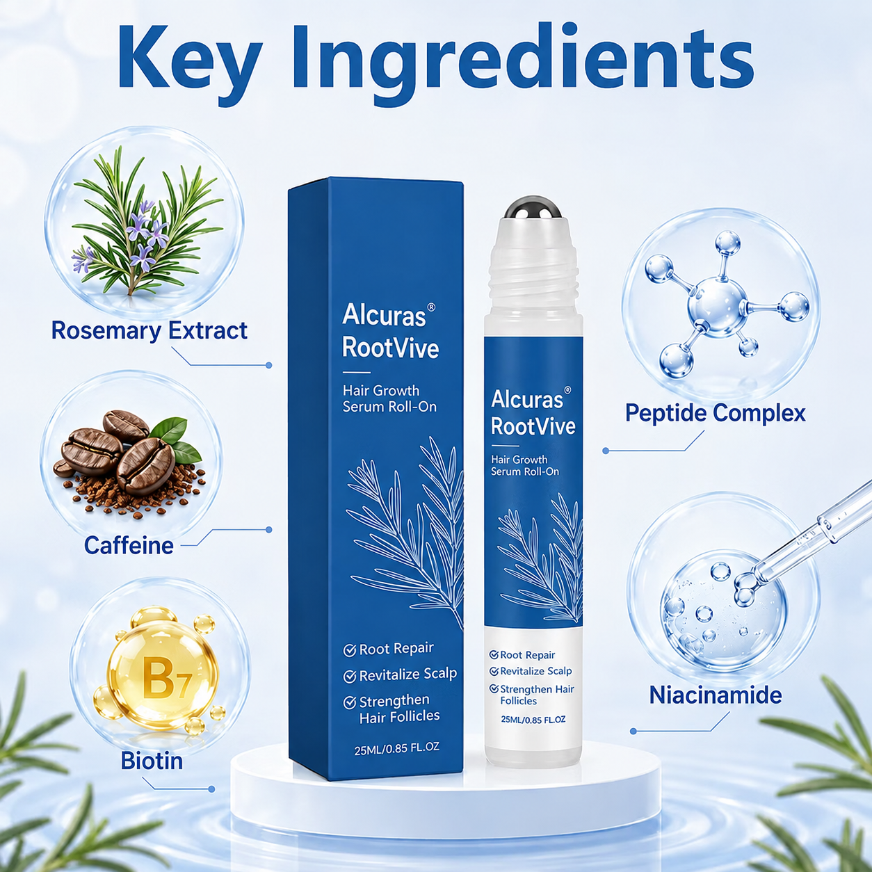 Alcuras® RootVive Hair Growth Serum Roll-On