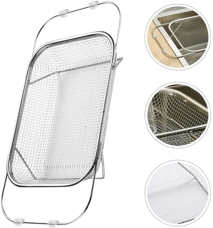 Retractable Stainless Steel Sink Strainer Basket | Multipurpose Quick-Drain Kitchen Colander