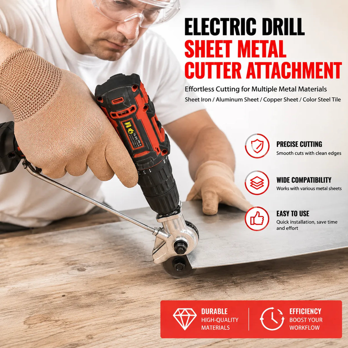🔩 Metal Shear Drill Attachment