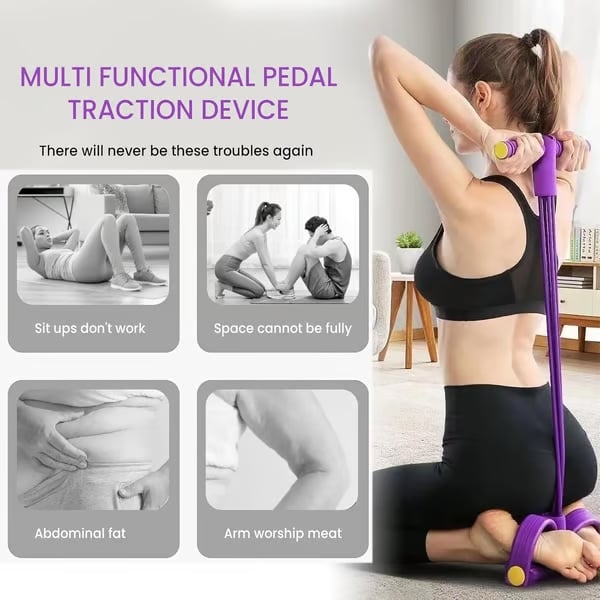 💥 2026 Latest 8-Tube Pedal Resistance Device 💪 Portable Home Workout Fitness Equipment