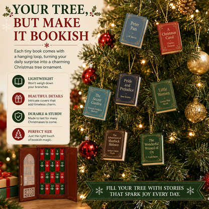 📚 25-Day Christmas Book Advent Calendar with Miniature Book Ornaments