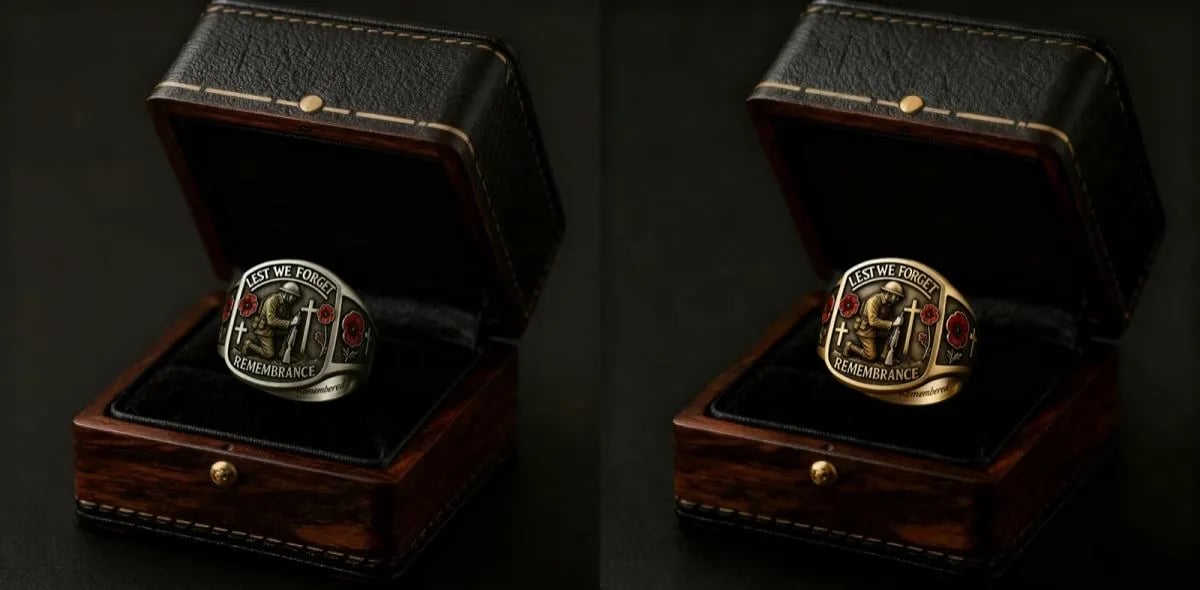🔥Last Day 60% OFF🌹 2026 Remembrance Soldier Ring💍Lest We Forget — Honoring the Fallen