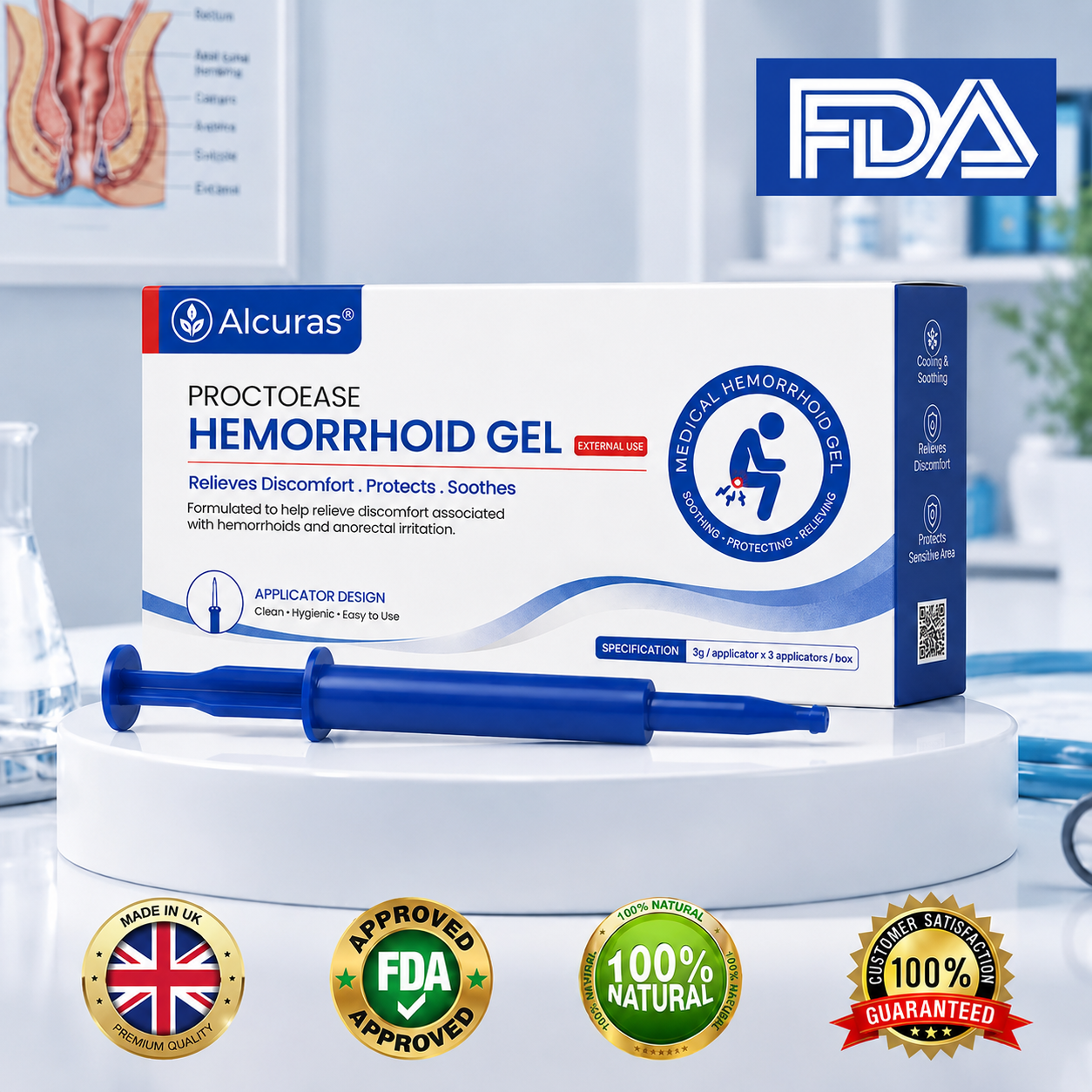 Alcuras® ProctoEase Hemorrhoid Gel.