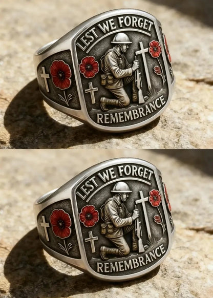 🔥Last Day 60% OFF🌹 2026 Remembrance Soldier Ring💍Lest We Forget — Honoring the Fallen