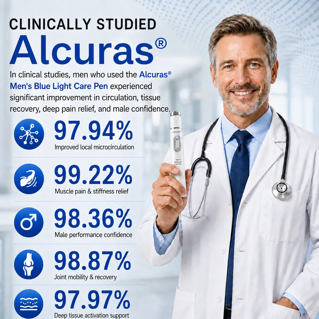 💪Advanced Acoustic Shockwave Therapy restores penile tissue health to enhance rise rigidity, stamina, and male performance confidence, relieving muscle pain, joint stiffness, tendon discomfort📈