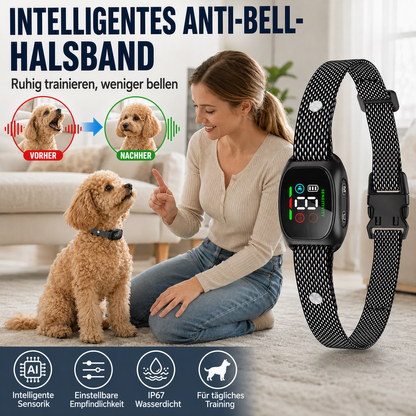 🐕 Anti-Bell-Halsband für Hunde – Vibration & Piepton, ohne Strom – 4 Trainingsmodi & IP67 wasserdicht