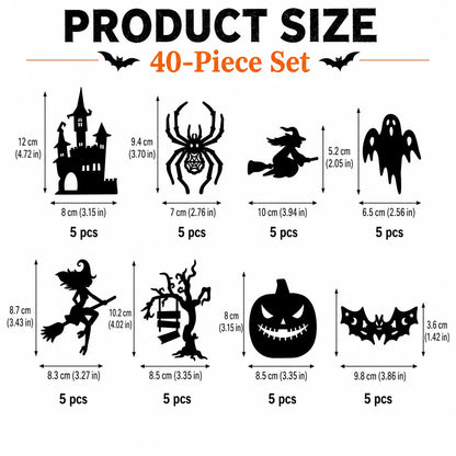 Halloween LED Silhouette Wall Light Stickers – Battery-Powered Waterproof Peel & Stick Window Decor
