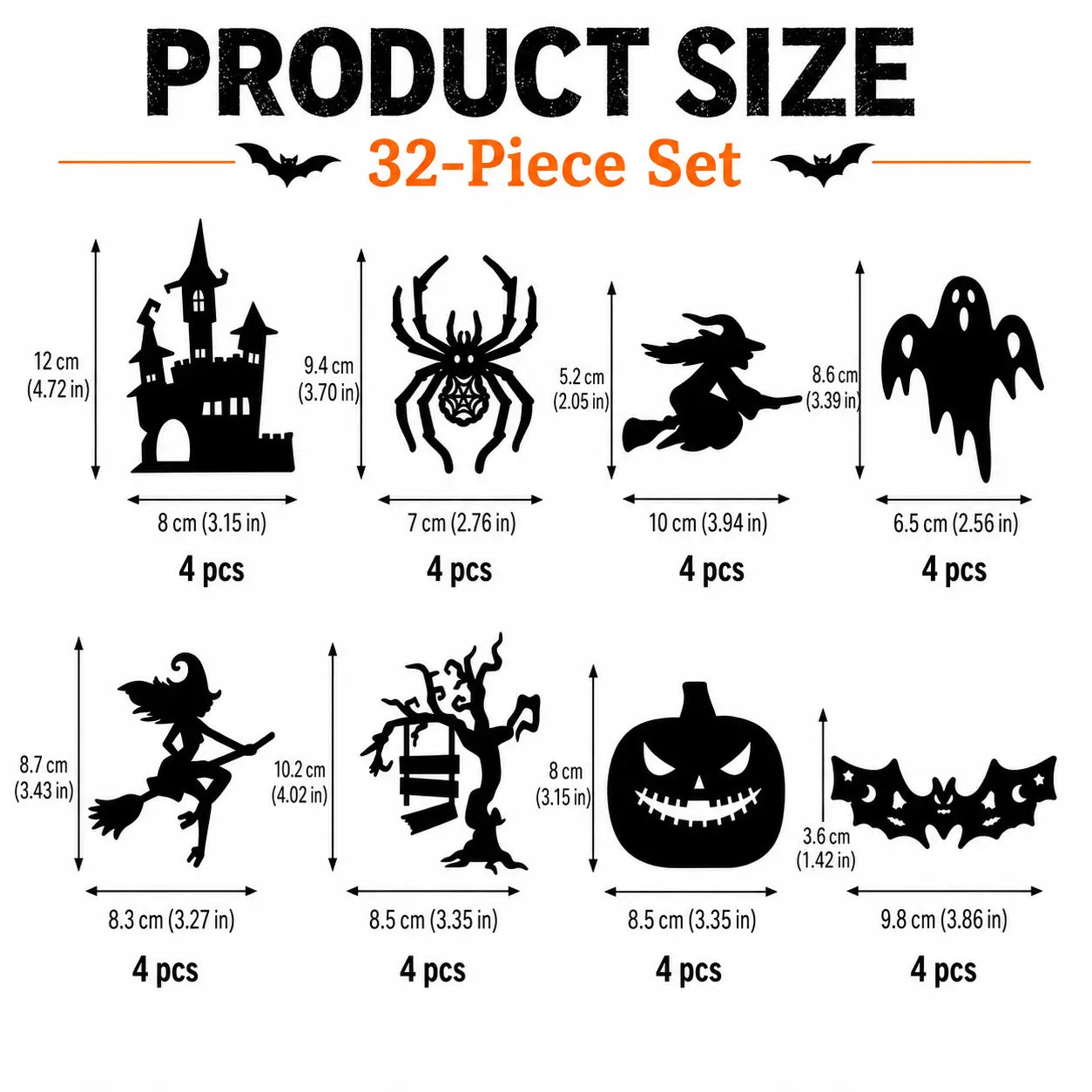 Halloween LED Silhouette Wall Light Stickers – Battery-Powered Waterproof Peel & Stick Window Decor