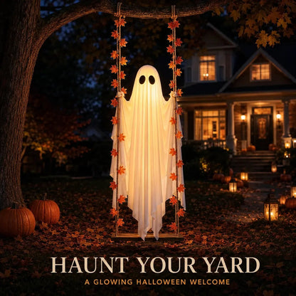 🎃Halloween Early Sale👻 LED Light-Up Swinging Ghost Halloween Decoration