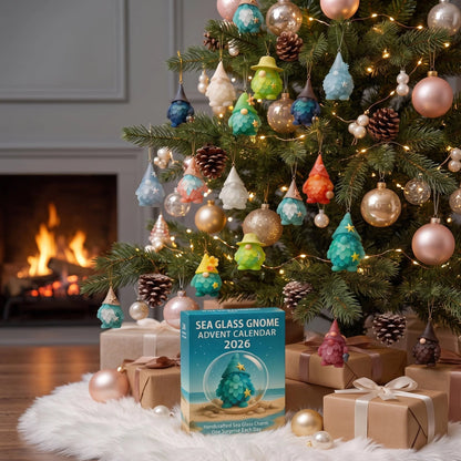 🌊🧝‍♂️ Sea Glass Gnome Advent Calendar 2026 | 24 Coastal Gnome Charms for Christmas Countdown, Tree Decor & Holiday Gifts 🎄✨