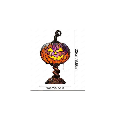 Halloween Stained Glass Style Pumpkin Table Lamp