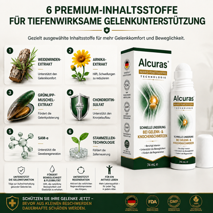 Alcuras® 0,05 mm Mikro-Nadel-Roller zur Unterstützung der Knochen- und Gelenkregeneration (0.05mm)