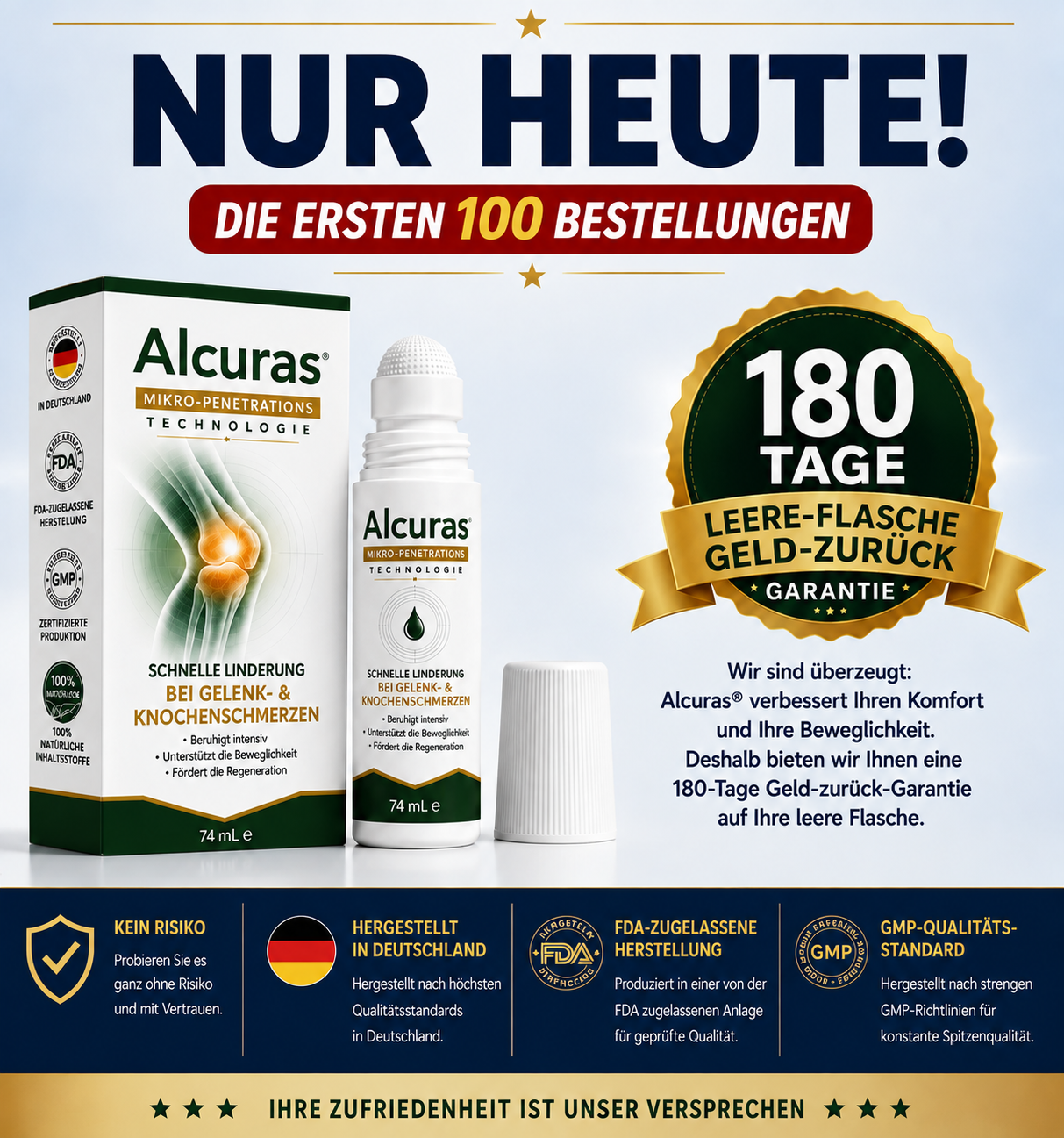 Alcuras® 0,05 mm Mikro-Nadel-Roller zur Unterstützung der Knochen- und Gelenkregeneration (0.05mm)