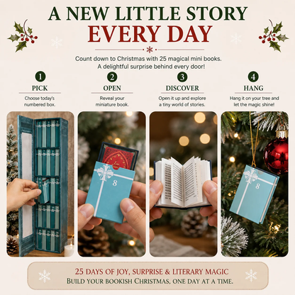 📚 25-Day Christmas Book Advent Calendar with Miniature Book Ornaments
