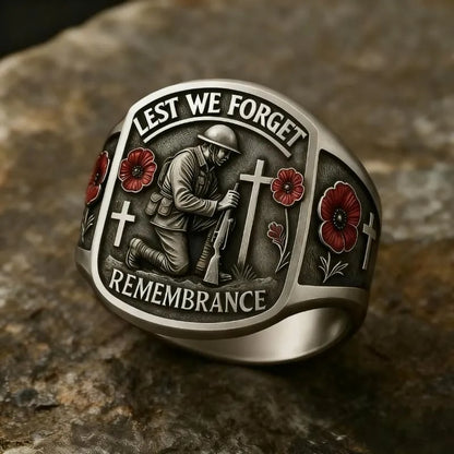 🔥Last Day 60% OFF🌹 2026 Remembrance Soldier Ring💍Lest We Forget — Honoring the Fallen