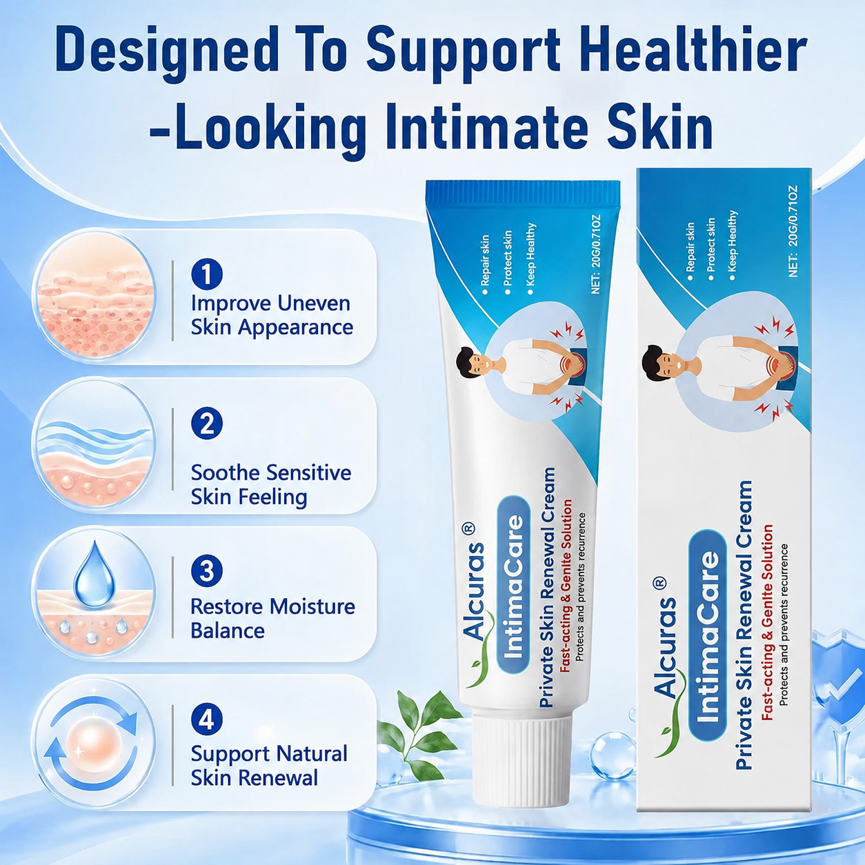 Crema renovadora de la piel íntima Alcuras®  IntimaCare